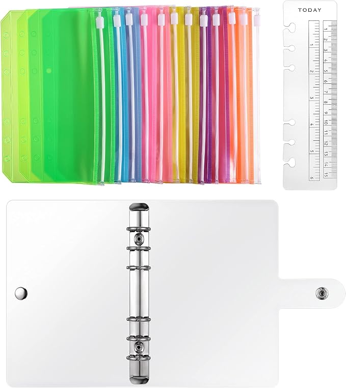 Teblacker A6 nachfüllbare 6 runde Ringe Binder Cover, Budget Binder A6