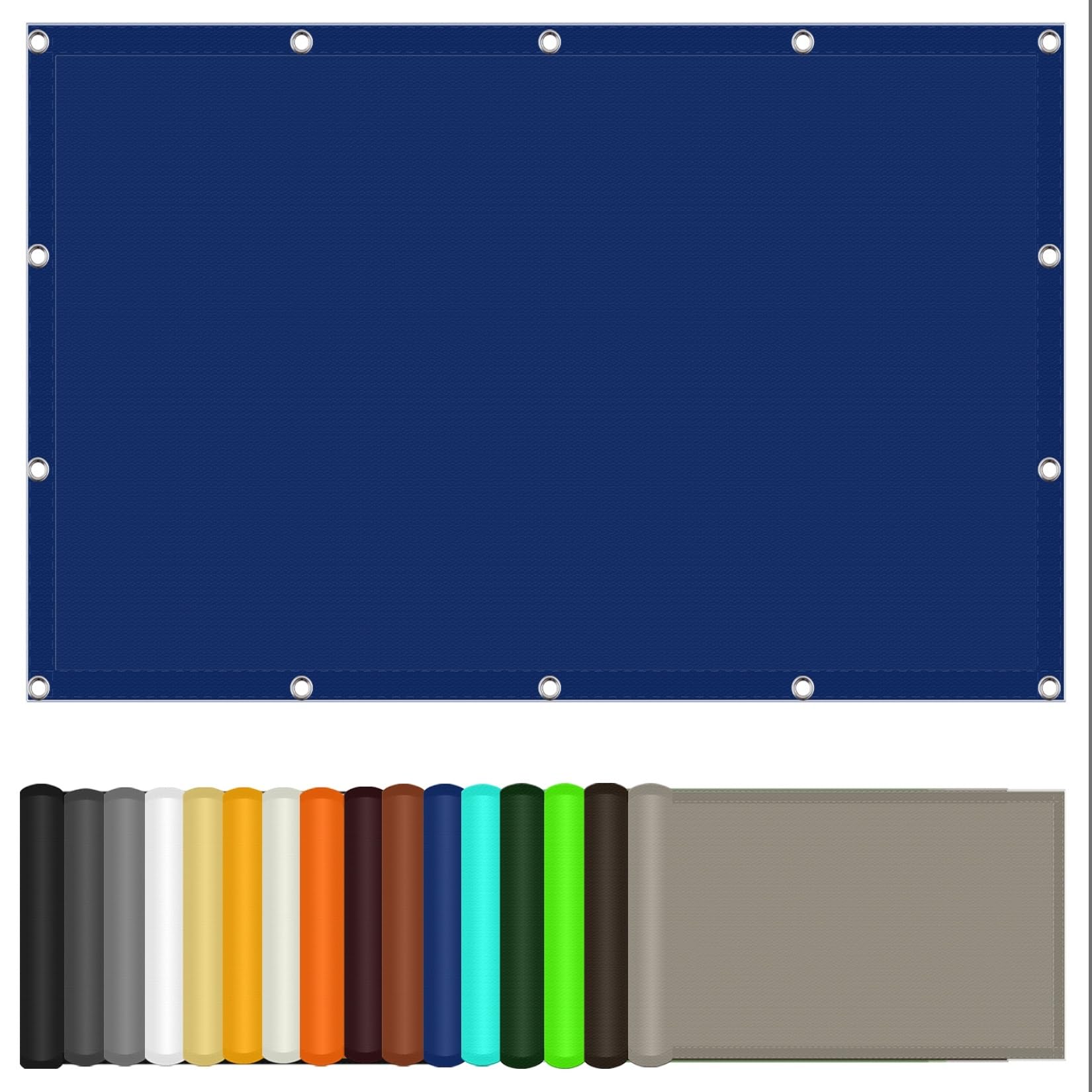 Voile d'ombrage rectangulaire haut de gamme 160x180 oeillets renforcés
