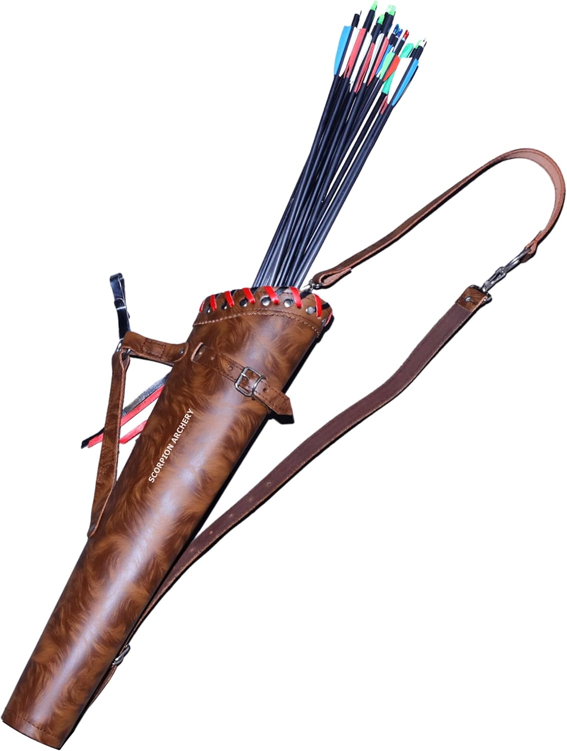 Traditional Leather Archery Quiver - Arrow Holder - Arrow Quiver - Black Quiver - Brown Quiver - Sage Quiver - Back Quiver Bow Arrow Holder - Handmade Leather Quiver Gift for him