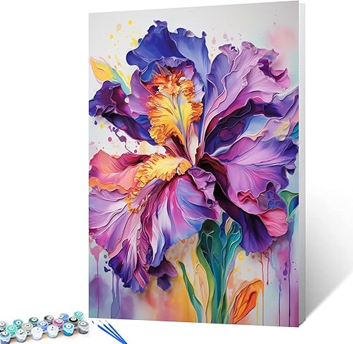 Vista 15 de Pintura artística de acuarela amarilla por número para adultos, principiantes, estudiantes, niños, regalo ideal de cumpleaños, aniversario, plantas