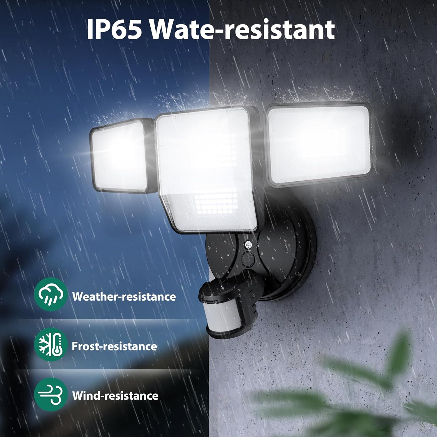 70W 7000LM Security Lights Outdoor, 4-Head LED Motion Sensor Flood Light, 6500K Daylight, IP65 Waterproof, 3 Modes for Yard Garage Porch (2)