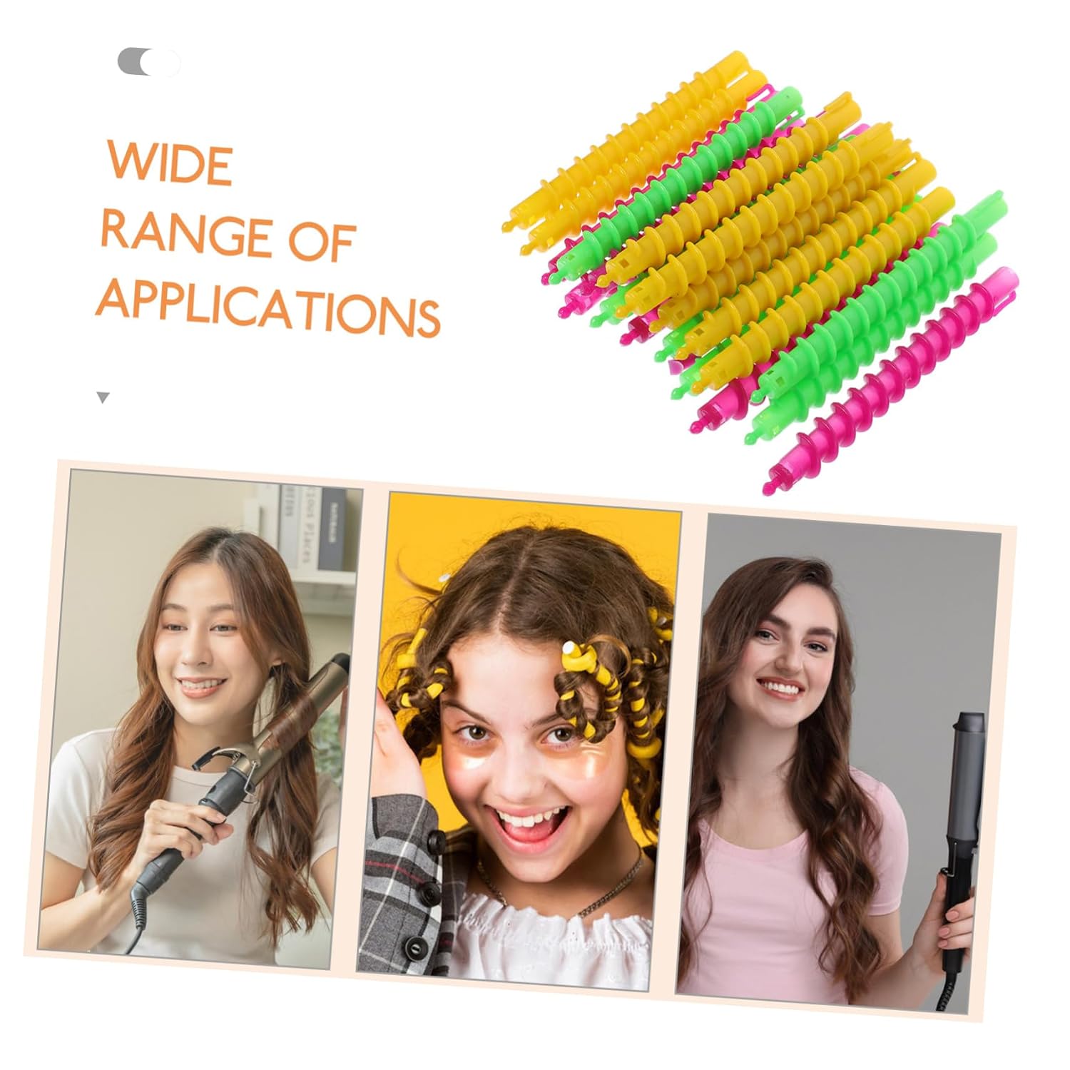 Baluue 100pcs Spiral Perm Rods for Long Hair Non-slip Curling Tools for Women Multi-color Hair Rollers for Home and Salon Use for Diy Hairstyles