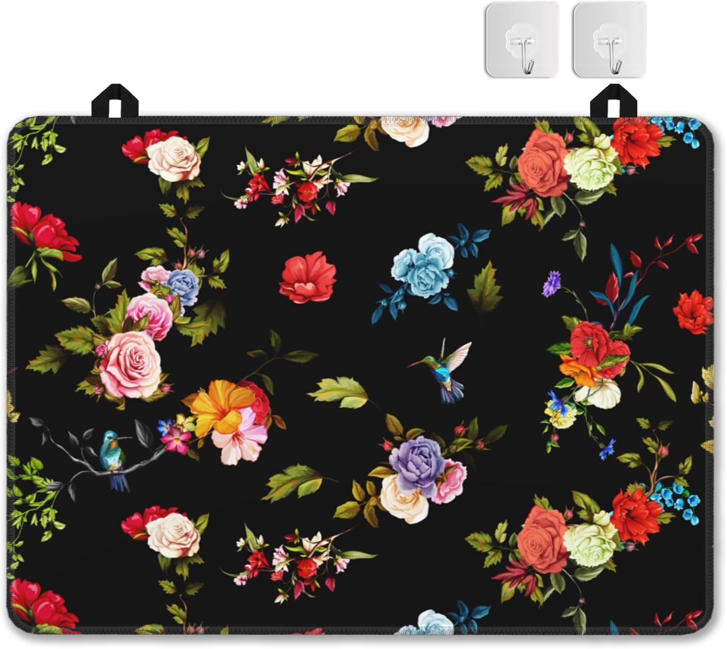 Electric Stove Top Cover Protector – Vintage Rose Flowers Glass Flat Top Stove Mat Oven Induction Cooktop Mat for Ceramic Countertop Mats Heat-Resistant Dish Drying Mat
