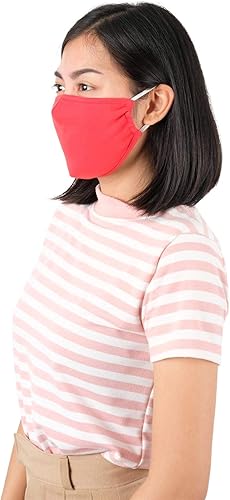 Miniatura 10 de LOFBAZ Paquete de 3 cubrebocas de tela de algodón para adultos, lavables, reutilizables, con bolsillos para filtro