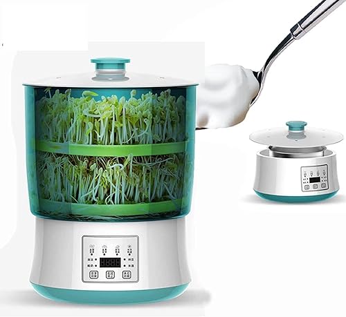 Miniatura 7 de Máquina de brotes de frijoles, germinador de semillas eléctrico, brote automático de semillas con pantalla LED, control de tiempo, termostatos de