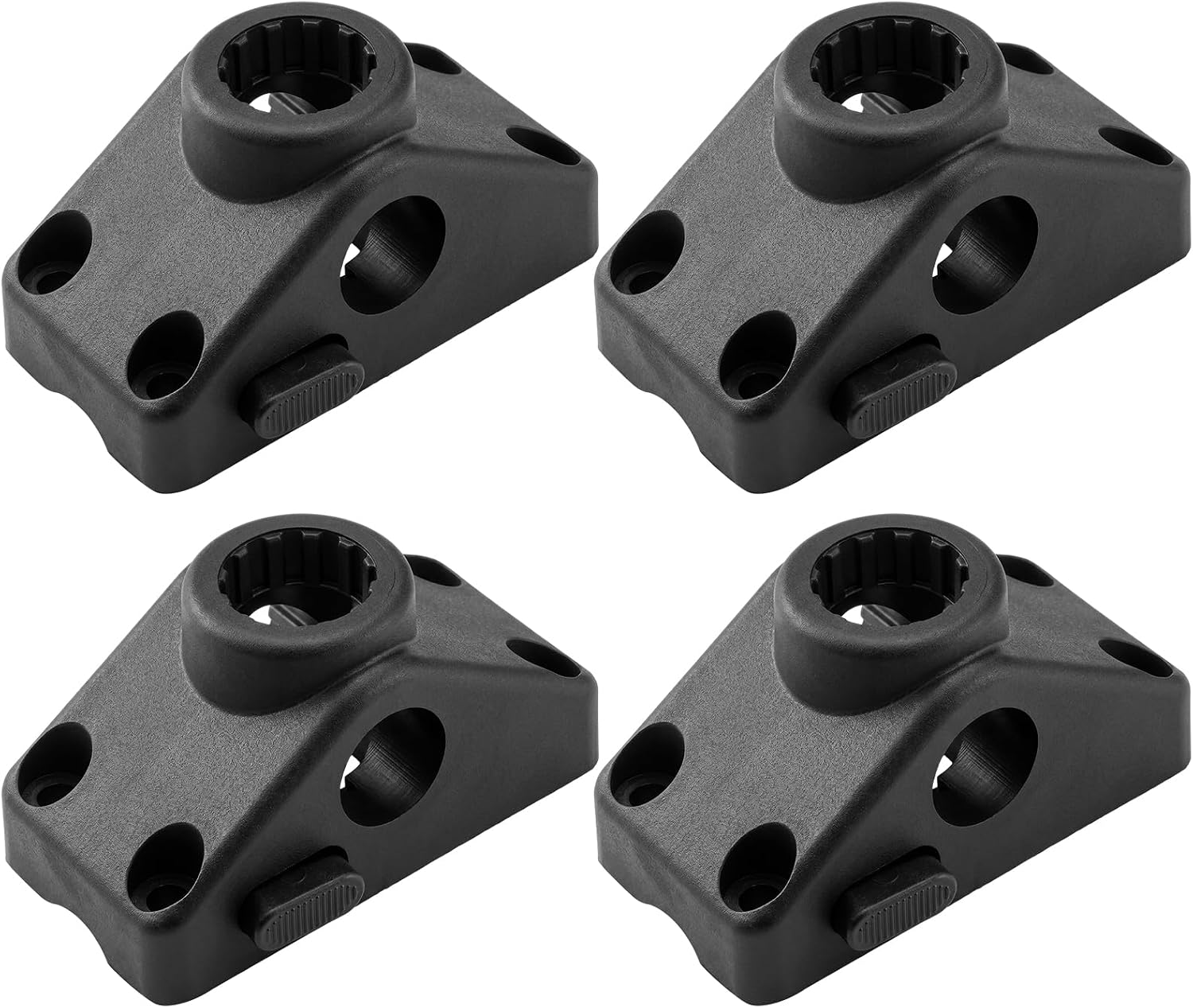 4 Pack Locking Side Deck Mounting Bracket Boat Fishing Rod Holder Mounting Bracket Kayak Fishing Rod Pole Holder Compatible with Post Mount Holders