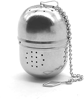 Royalford Tea Strainer with Chain (5.4x4cm), Silver, RF9697