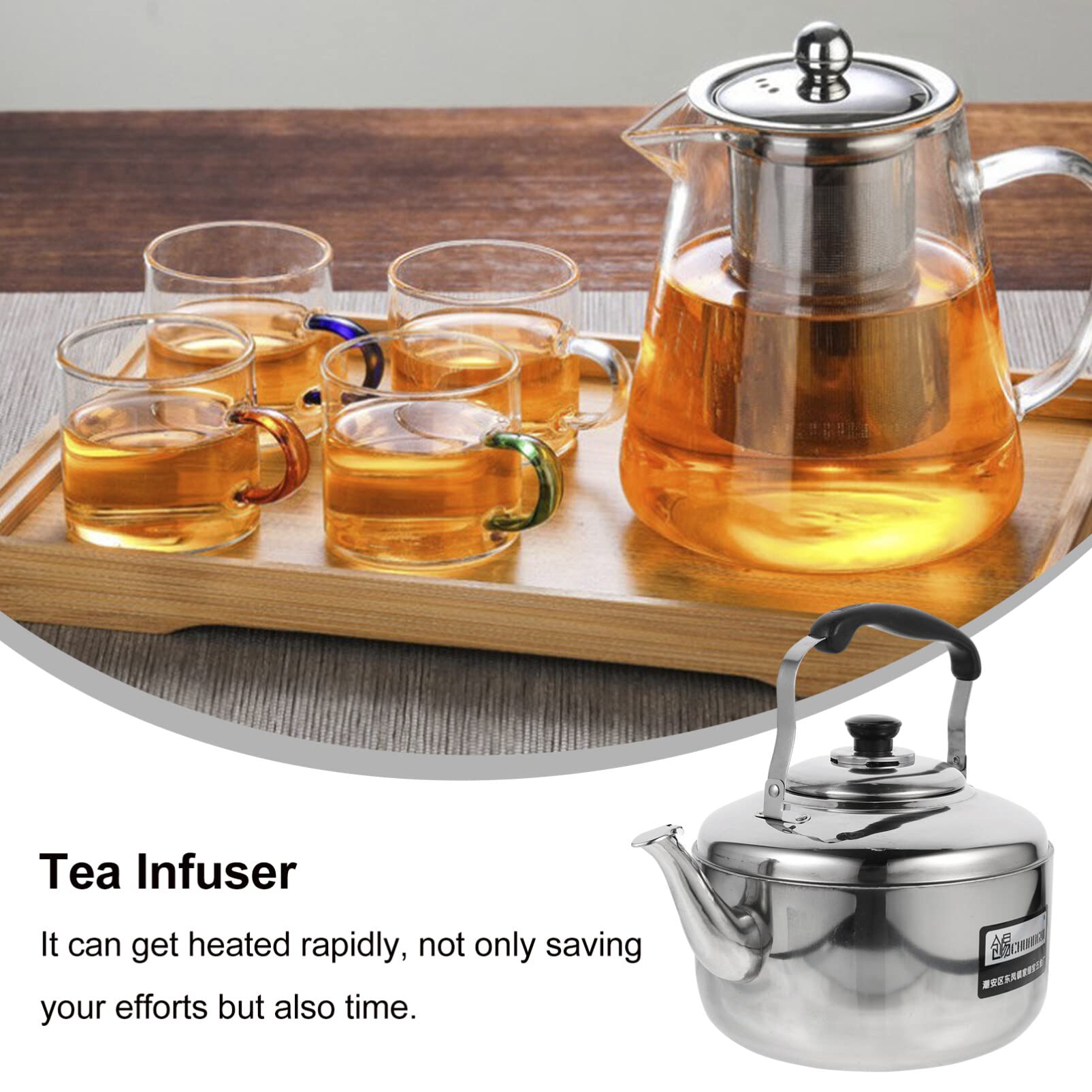 Hemoton hervidor de acero inoxidable sibilante para cocina de gas e inducción de gran capacidad mango anti-grietas fondo calentador uniforme para el hogar té y el café