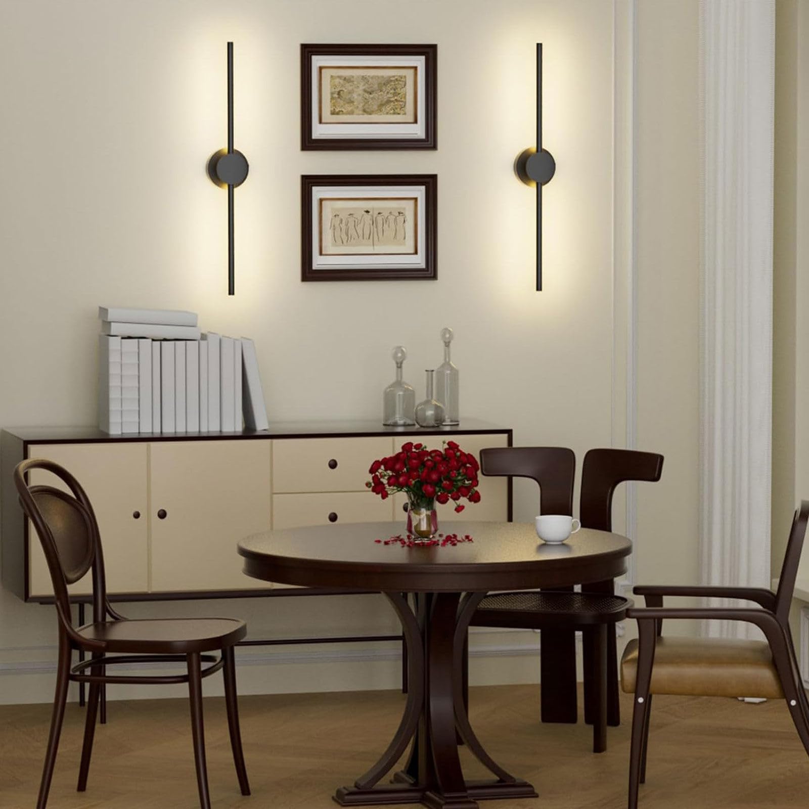 Ricaricabile Funzionato a Batteria Muro Sconces Set Di 2, Dimmabile Con Telecomando Nero Pieghevole LED Senza Fili Lampada Da Parete, Per Pranzo Soggiorno Camera Da Letto Corridoio Bagno Porta
