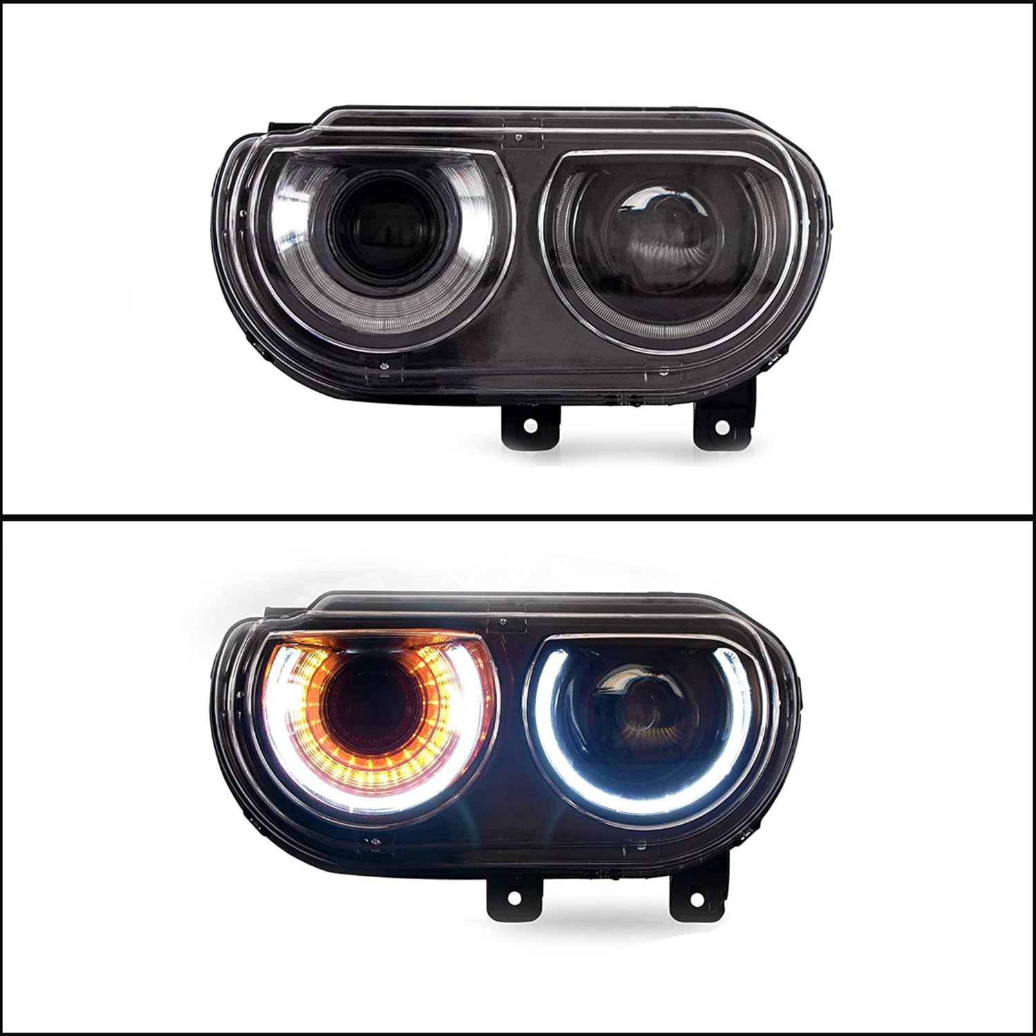 Partsflow Headlamp Halogen Left Driver Side Clear Lens For 2015 2016 2017 2018 2019 2020 Dodge Challenger 68174065AF