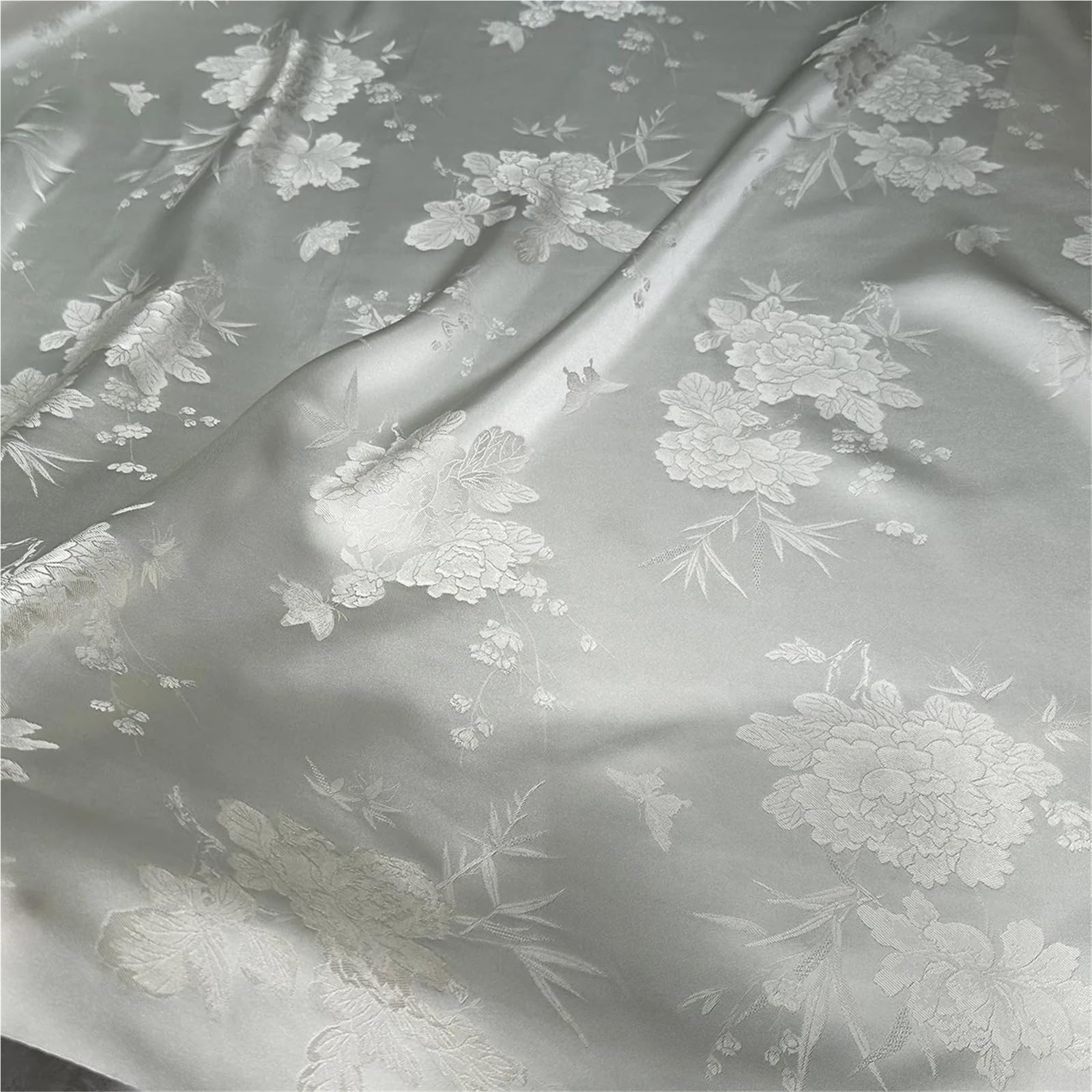 Polyester-Chiffon, Polyester-Brokat-Jacquard-Stoff, 150 cm breit, 100 lang(No. 1 Apricot)