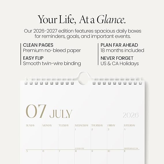 Karto Wall Calendar 2026-2027 11x17 in - Stylish