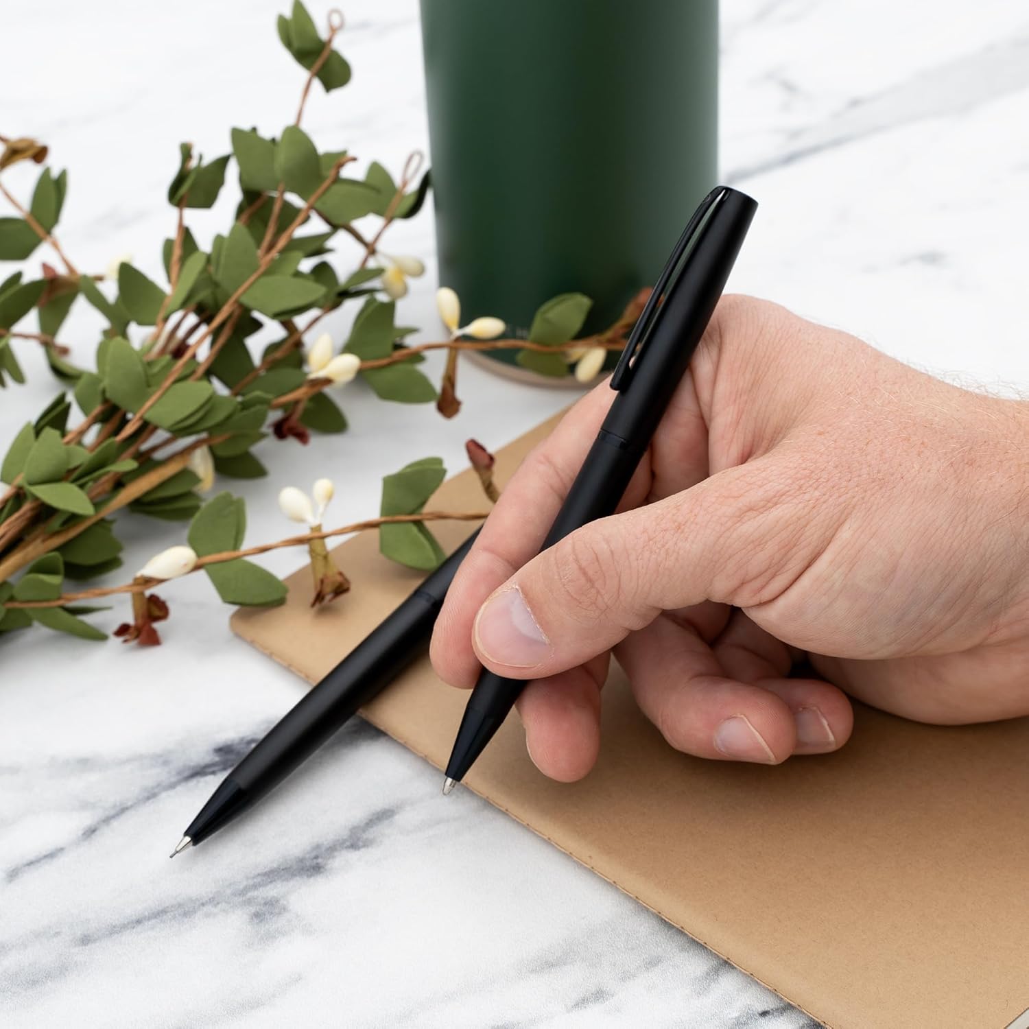 Dayspring Pens Richmond Ballpoint Pen and Pencil Set in Matte Black | Personalized/Engraved Gift Pen. Unique Gift with Engraved Name or Custom Message
