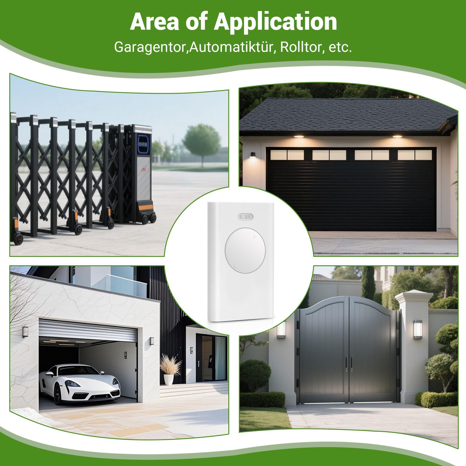 2Pz Telecomando per cancello compatibile con FAAC XT2 433 SLH LR – 433,92 MHz, 2 canali, colore bianco – Sostituzione per automazione cancelli garage