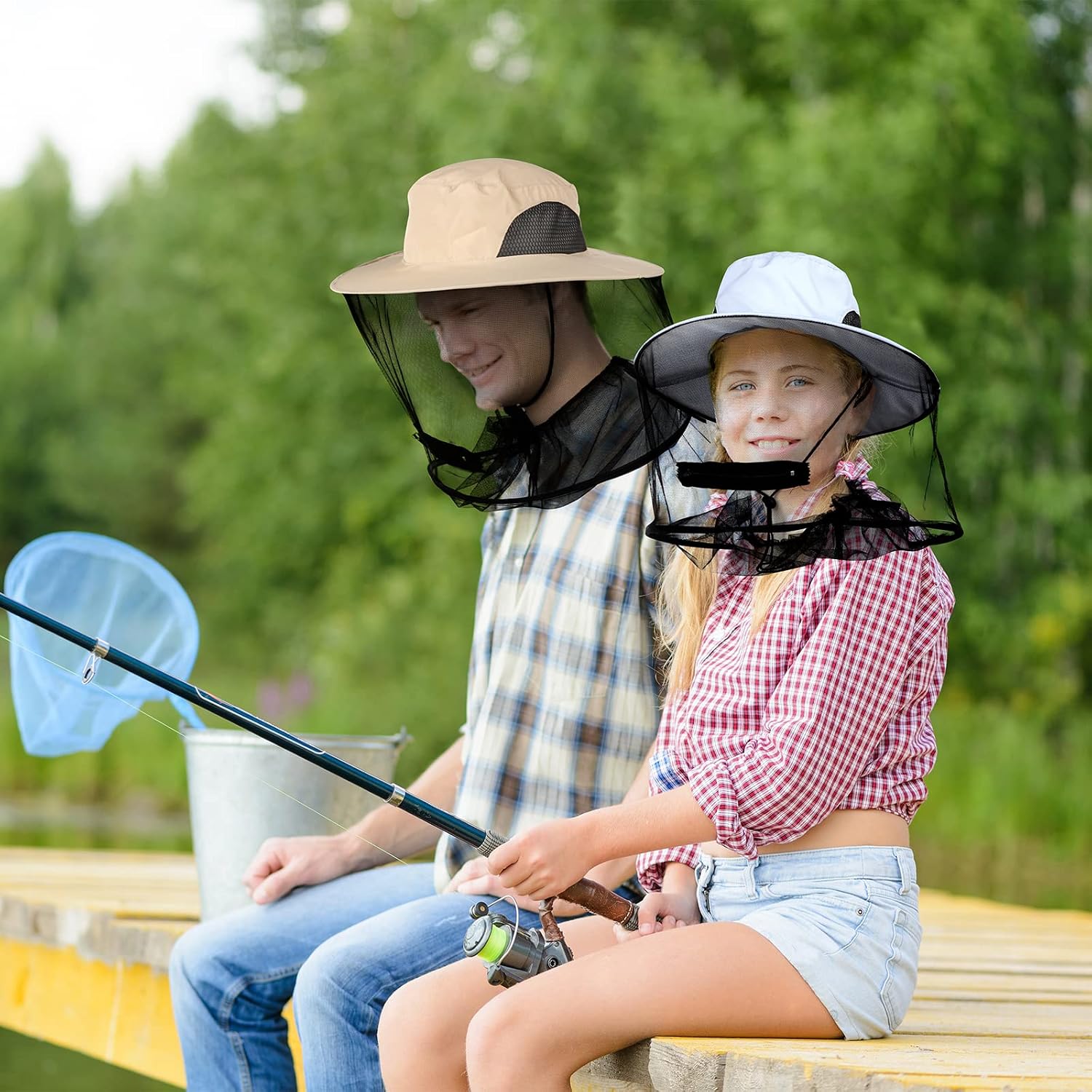 Mosquito Head Net Hat with Mosquito Bug Netting for Men Women image 5