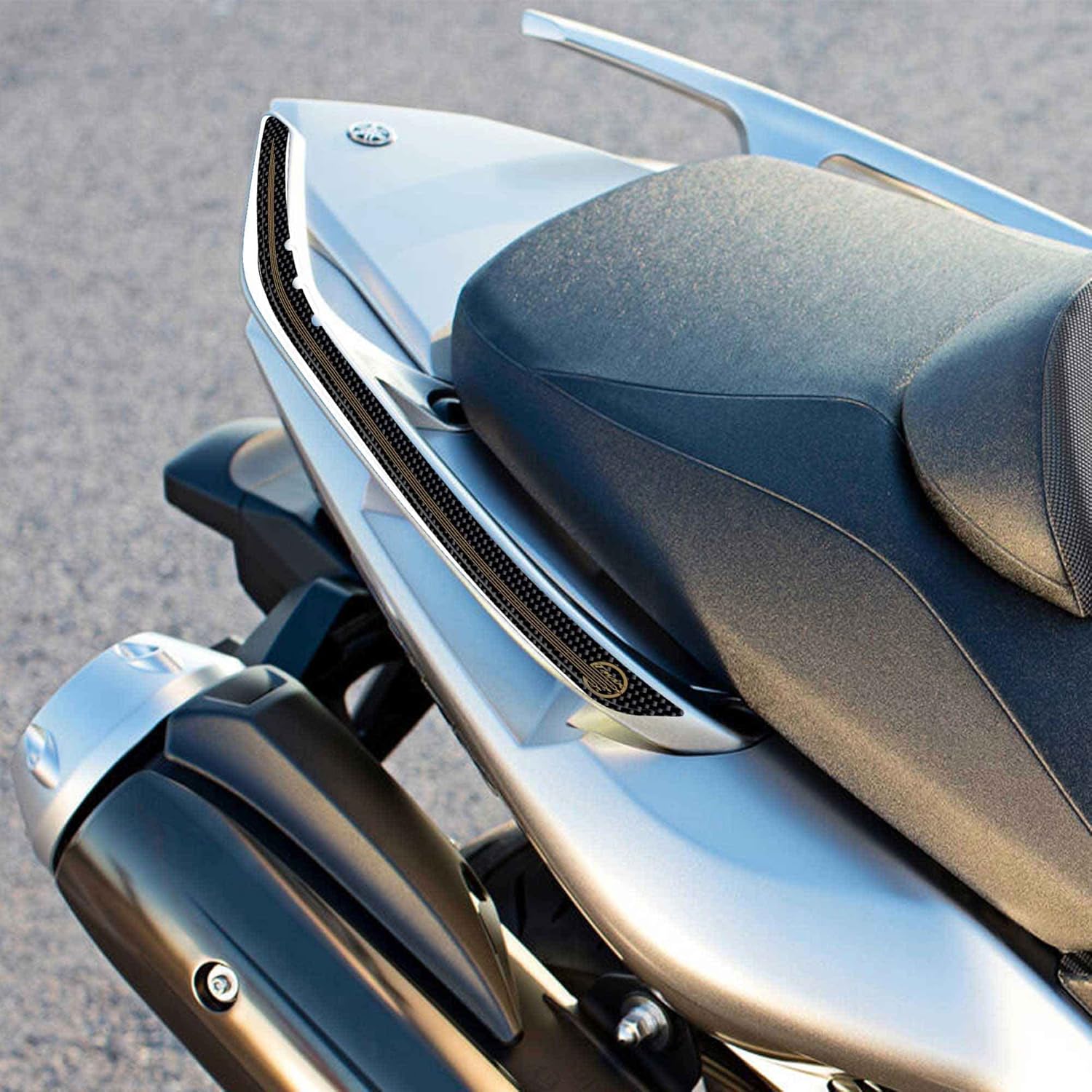 labelbike - 3D Stickers Motorcycle Passenger Handles Protection and Decoration in Resin Compatible with Yamaha TMAX 500-530 2008-2016