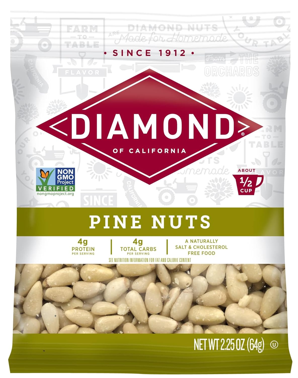 Diamond of California Pine Nuts, 2.25 oz (12 Pack)