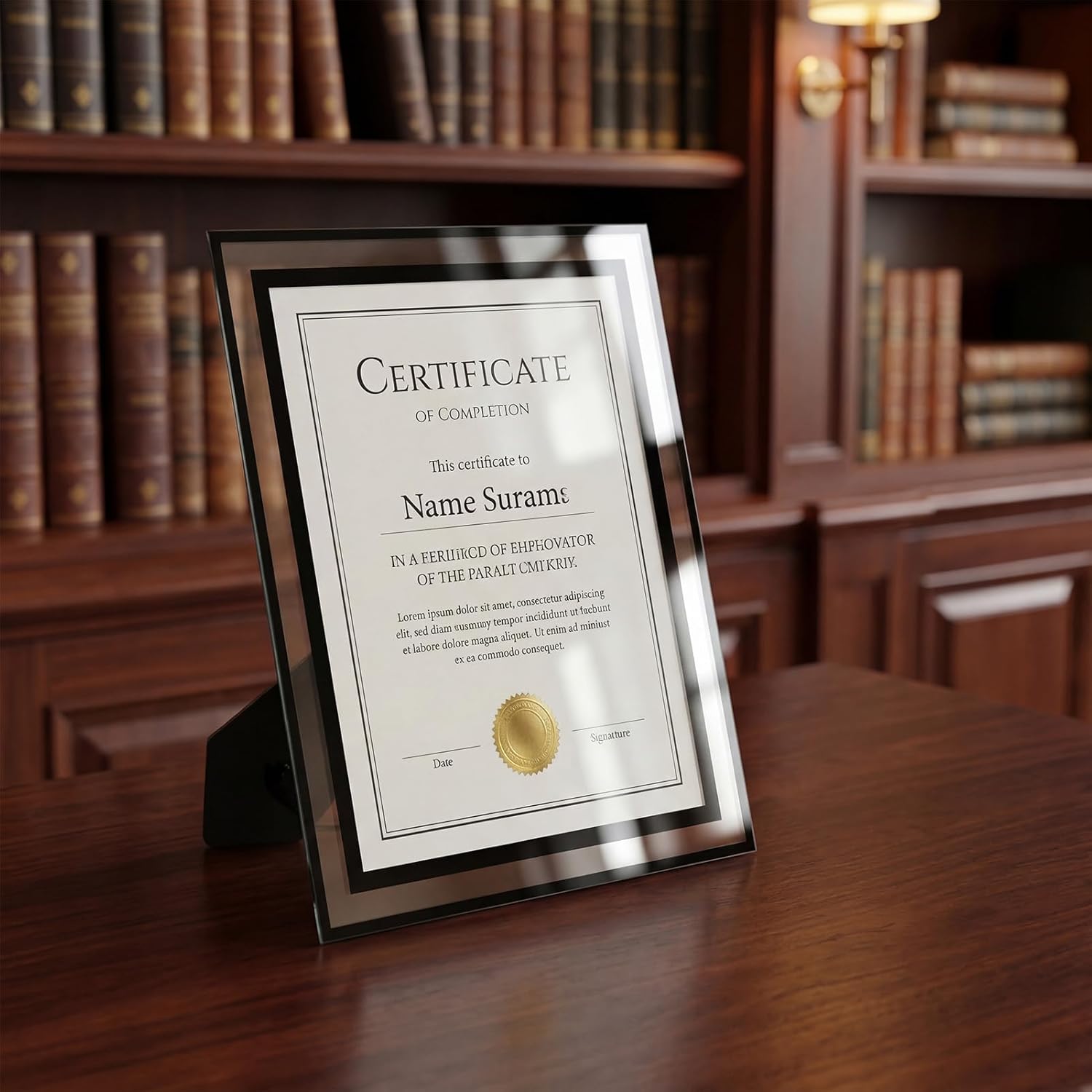 Hoikwo 8.5 by 11 Picture Frames, 12 Packs 8.5x11 Black Glass Certificate Frames for 8.5 x 11 Document Diploma Award, Only for Tabletop Display Vertically or Horizontally