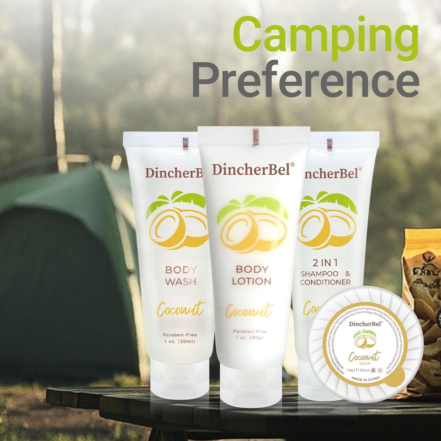 Hotel Amenities 200-Piece Travel Kit: Soap, Shampoo & Conditioner 2 in 1, Body Wash and Body Lotion Bulk Mini Kits for Toiletry Bags - Trial Size Bars & Sets