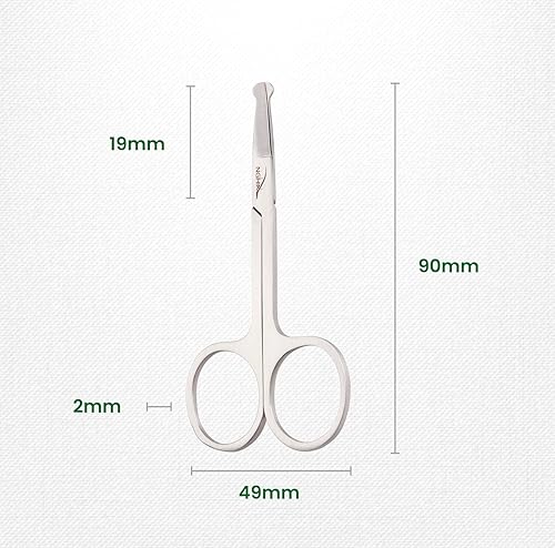 Miniatura 2 de NGHIA Tijeras de nariz - KM-604 (acero inoxidable)  Tijera de punta redondeada para un aseo personal preciso