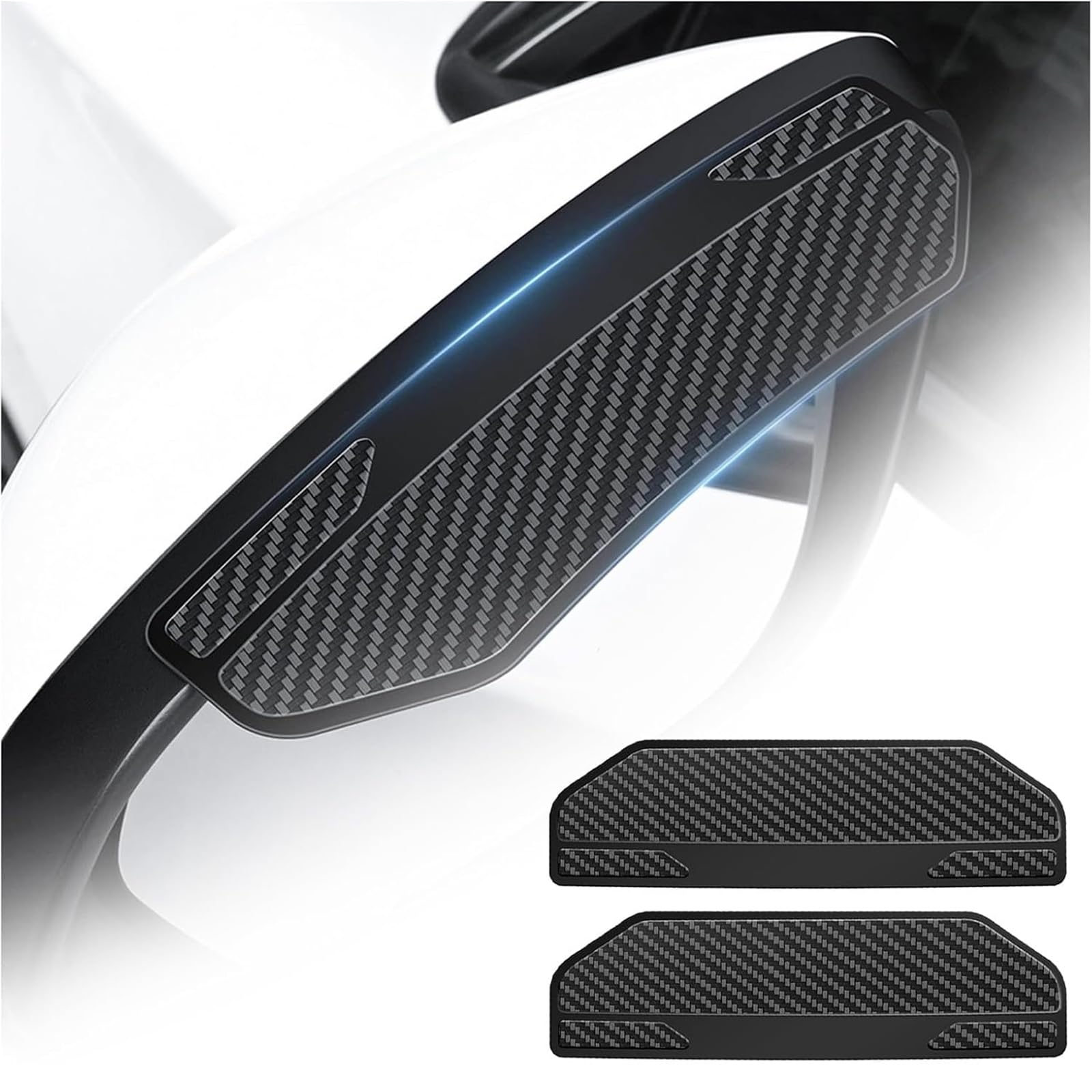 Jiahai Normal 2Pcs Car Side Mirror Rain Guard For Ford Fiesta Vi (Bj. 2012-2017), Rainproof Car Rear View Mirror Rain Visor Guard, Carbon Fiber Texture Side Mirror Rain Protector