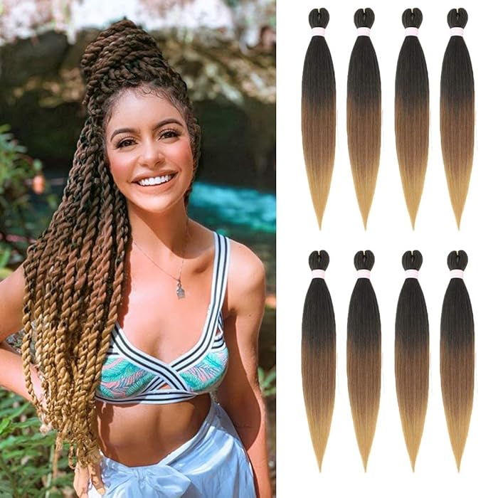 Buy Ombre Braiding Hair Pre Stretched Braiding Hair Extensions 30 Inch
