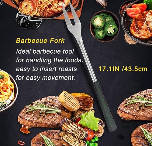 Miniatura 3 de POLIGO Cepillo seguro de parrilla de 18 pulgadas y raspador sin cerdas para todas las parrillas, paquete con 7 accesorios de parrilla estilo club de