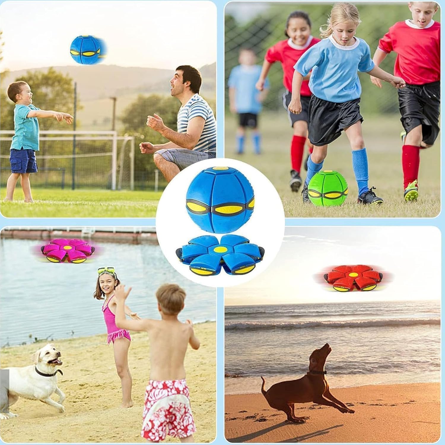 Magic Meta Ball, Magic Children Bouncing Balls with 6 Light, Magic Meta Ball Flying Saucer, Dual Form Freely Switchable Bouncy Ball for Indoor & Outdoor, Parent-Child Interaction — view 2