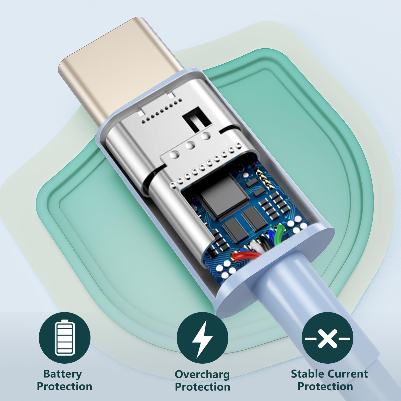 Confezione da 2 cavi di ricarica USB C per Apple Watch, certificato MFi, cavo di ricarica per iWatch da 0,9 m, compatibile con iWatch serie 10/SE 2/SE/9/8/7/6/5/4/3/2/1, blu