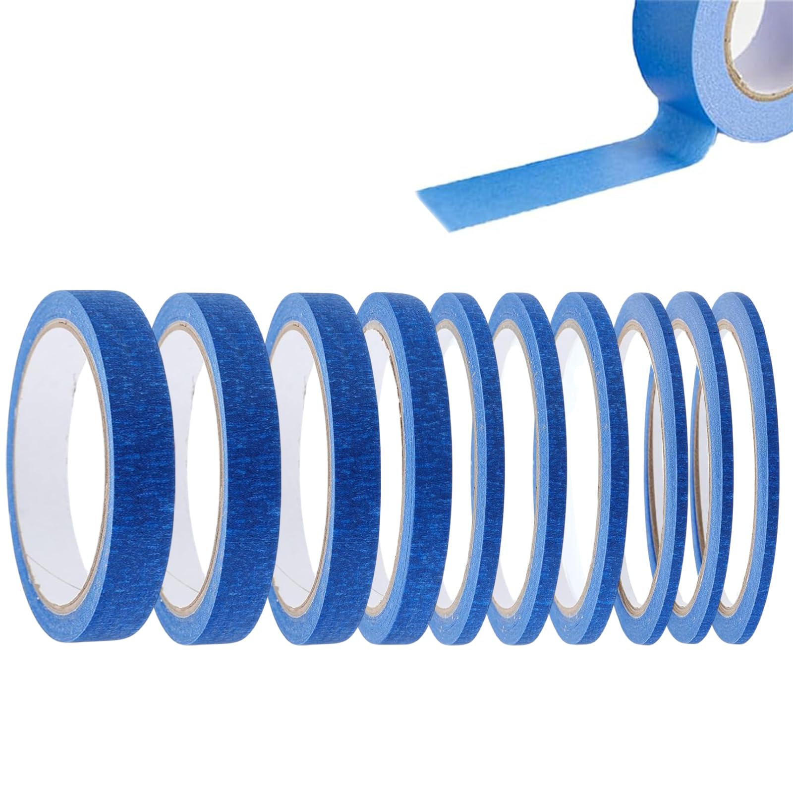 10 Rotoli Nastro per Mascheratura 3/5/10/12/15/20 Mm X 20 M Blu Masking Tape per Mascheratura Decorazioni Fai-Da-Te Mascheratura Modellismo