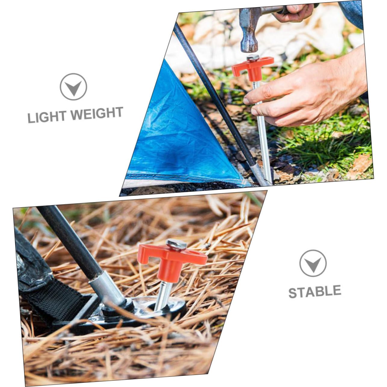 Kisangel 12 Piezas Piquetas para Camping Estacas Resistente para Tiendas con Diseño Práctico para Viento Accesorios de Acampada para de y Hielo