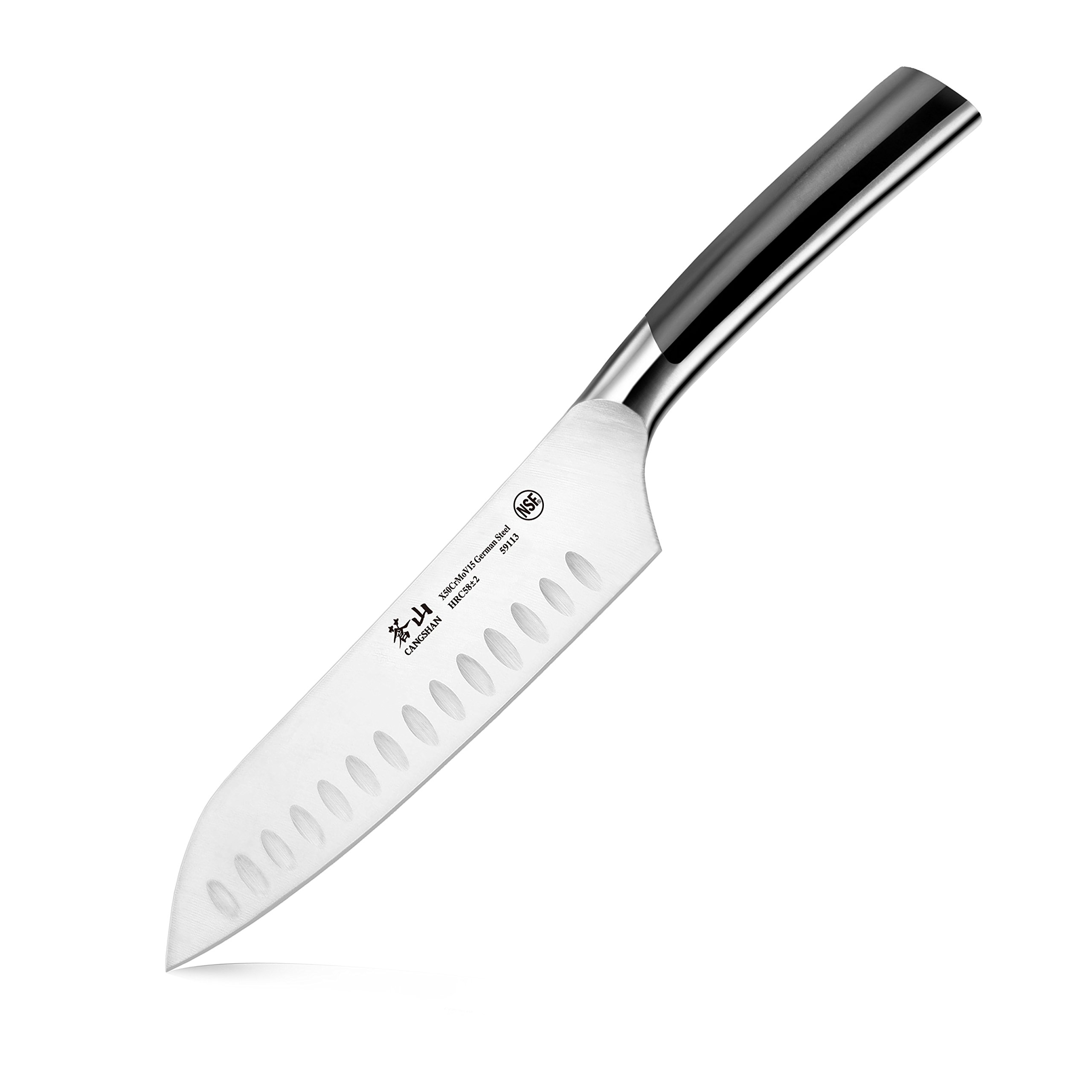 Cangshan N Series 59113 German Steel Forged Santoku Knife, 7-Inch