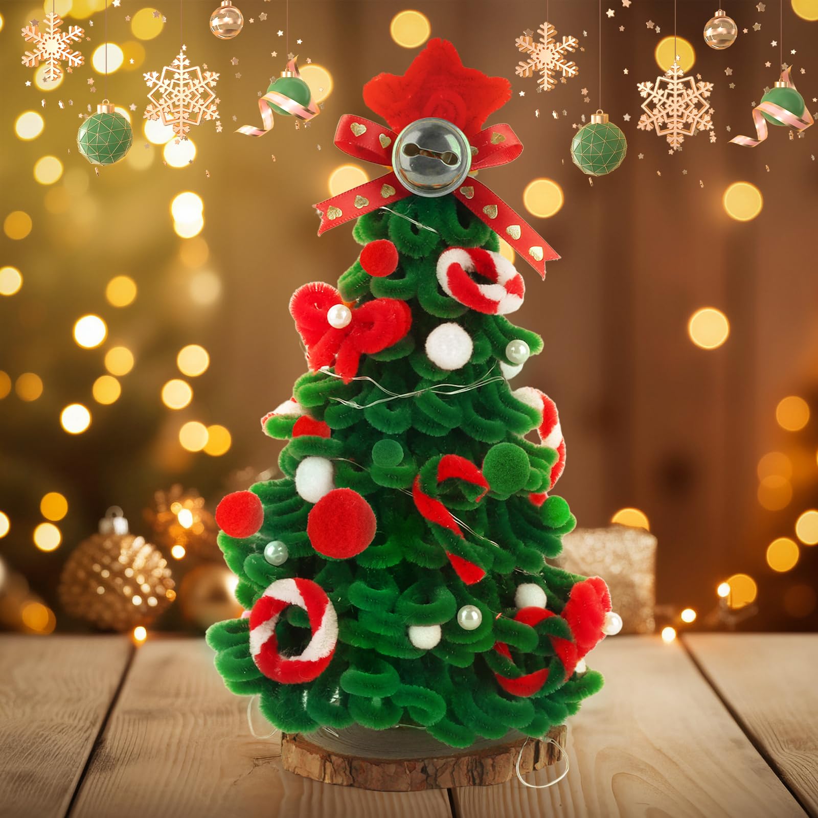Cure-pipes de Noël, ensemble créatif simple fait à la main pour sapin de Noël, tiges chenille pour loisirs créatifs, décoration d'arbre de Noël, cadeaux pour enfants, amis, famille Cure-pipes de Noël, ensemble créatif simple fait à la main pour sapin de Noël, tiges chenille pour loisirs créatifs, décoration d'arbre de Noël, cadeaux pour enfants, amis, famille