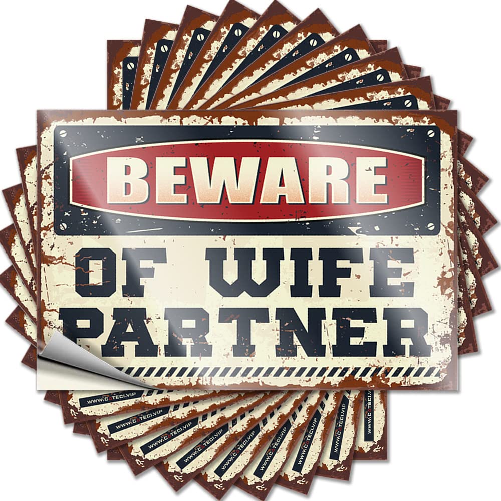 Farm Door Decal | Beware of Wife Partner Heavy for Science Decor(8X12CM)