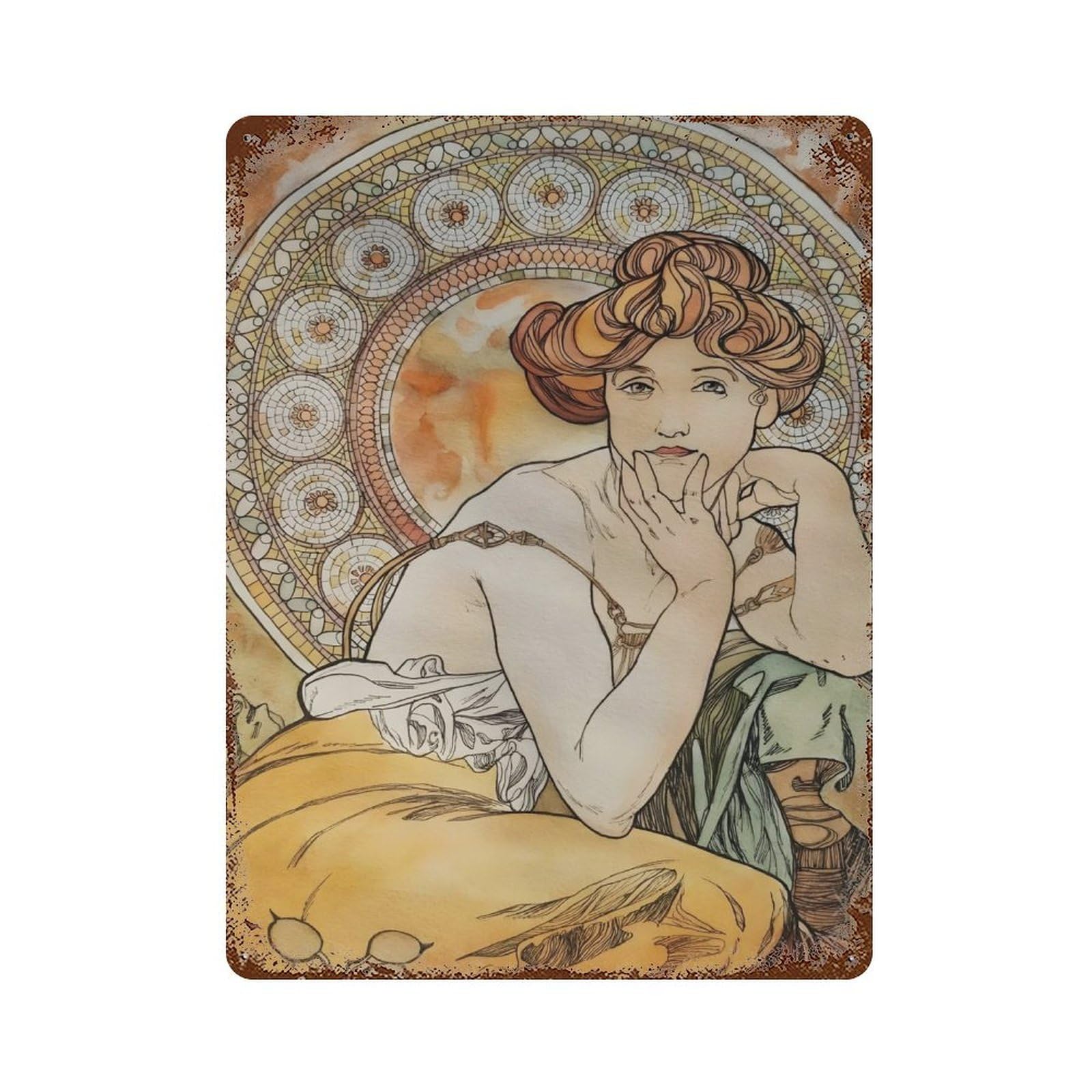 xiaoxiaoshen Alphonse Mucha (16) Wall Decor Art Metal Tin Poster Modern Home Decor Art Home Bar Shop Decorations Vintage Sign 40x30cm
