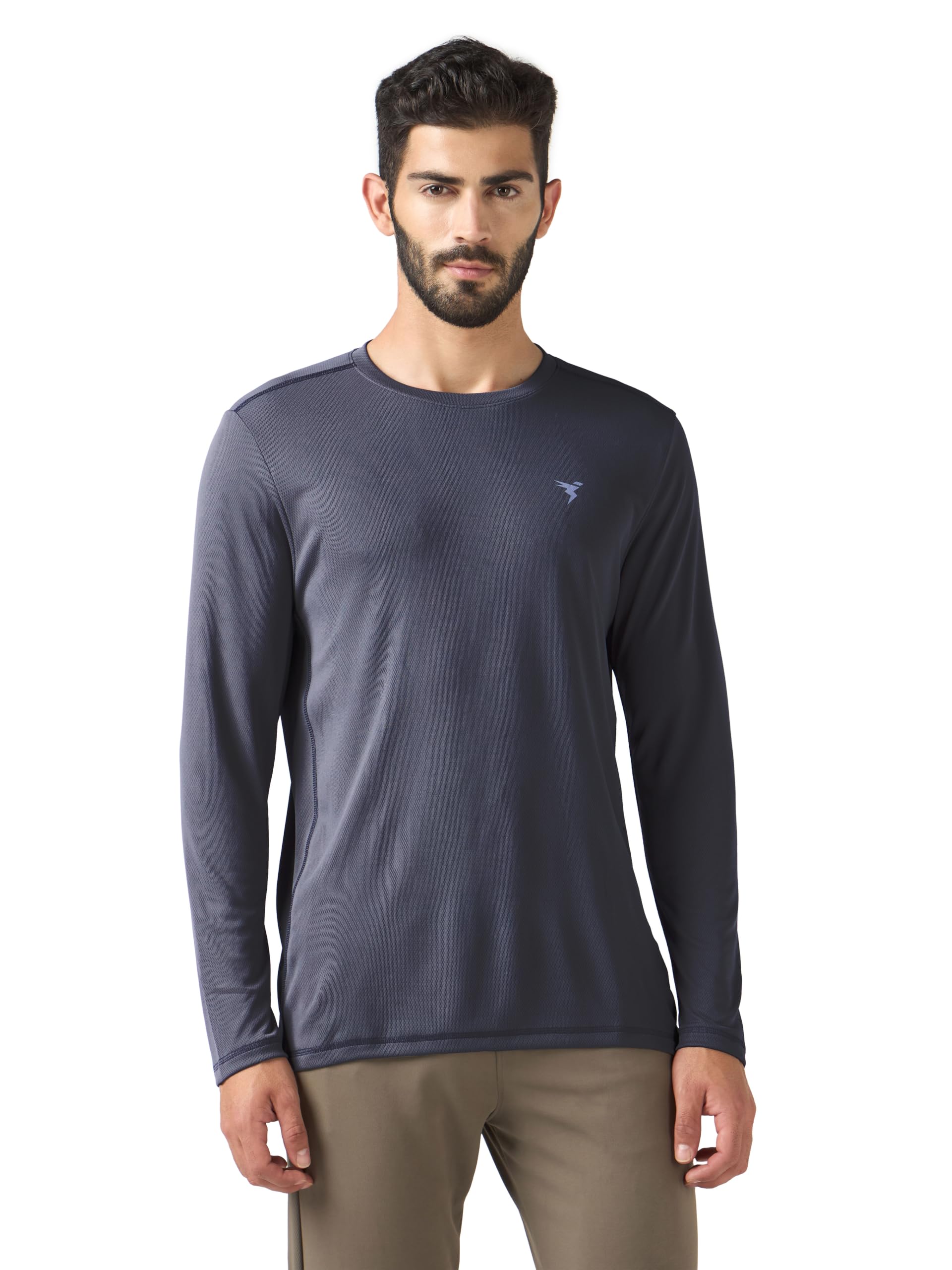 technosport Men's Solid Slim Fit Round Neck T-Shirt, TECHNOCOOL+ Quick Dry Polyester Half Sleeve Tee for Gym, Running, Workout, UPF 50+ Protection & Anti Odour-picture-36