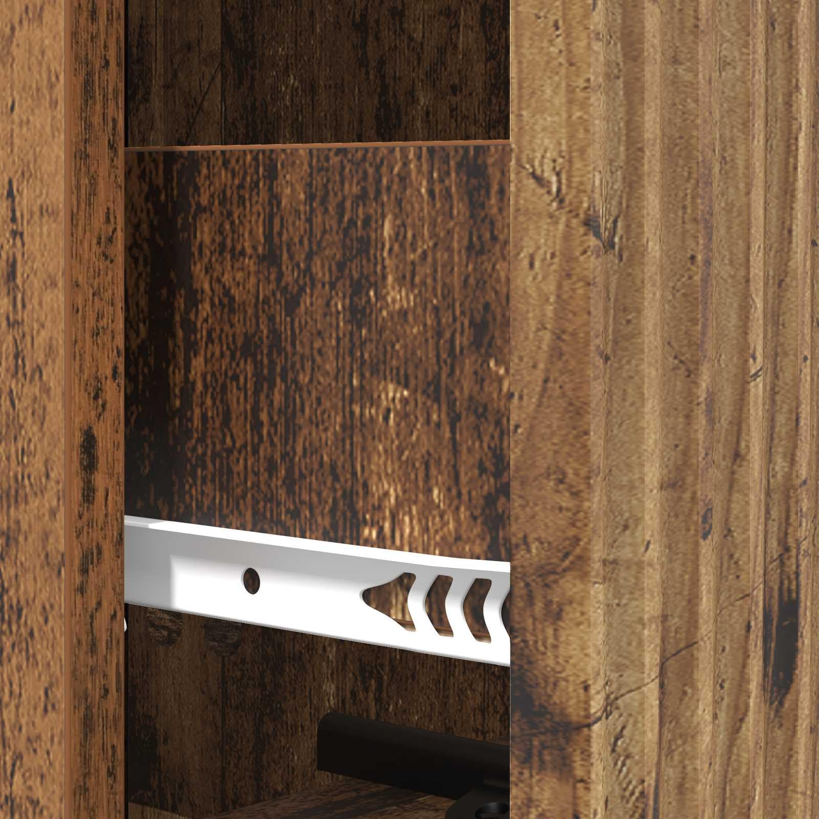 Cassettiera in legno anticato, 33 x 34,5 x 90 cm, con 3 cassetti, per casa, ufficio, garage, armadio multiuso con spazio e design robusto