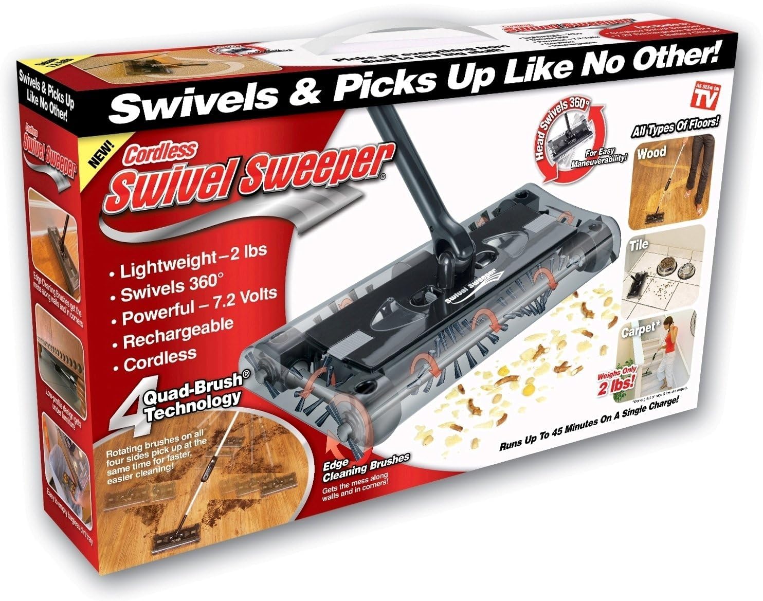 openspaceshop SCOPA RUOTANTE ELETTRICA ASPIRAPOLVERE RICARICABILE ROTANTE Swivel Sweeper 20 W, 2 pounds, 78 Decibel vari colori