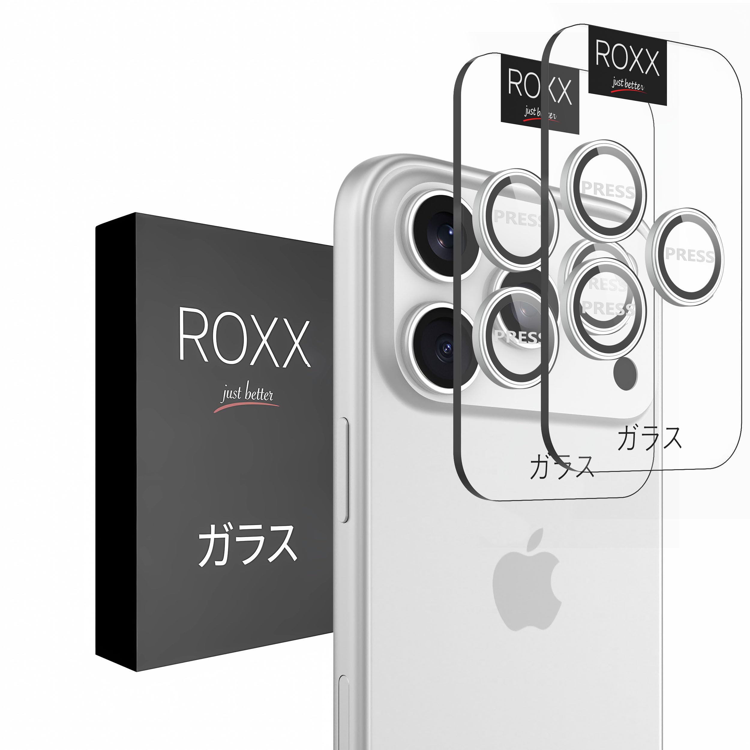 ROXX Japanischer 9H Kameraschutz | Titan Natur | Für iPhone 17 Pro & 17 Pro Max | Härter | Klarer | Kratzresistenter | Passt perfekt mit ROXX Hüllen