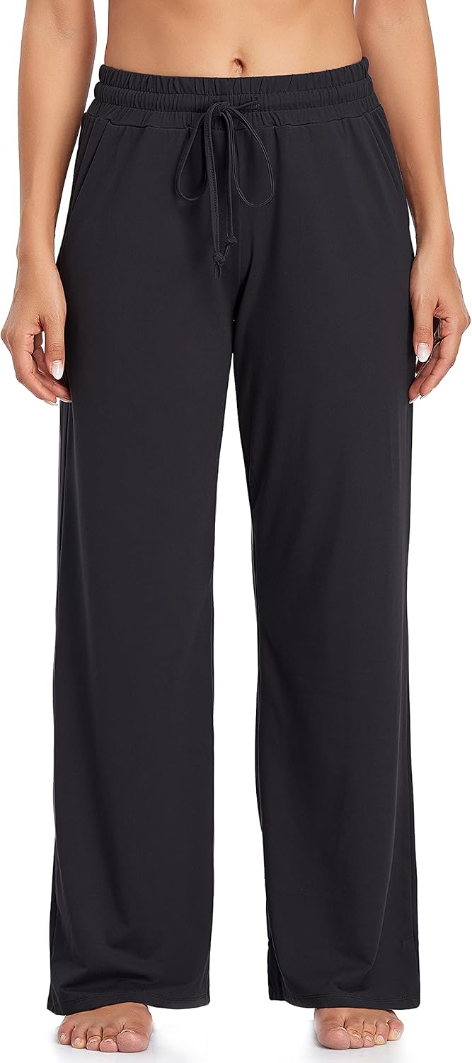 ADANIKI Sweatpants Women Yoga Pants with Pockets for Women Pajamas Work Pants Wide Leg Drawstring Pants for Women's Lounge - Image 3
