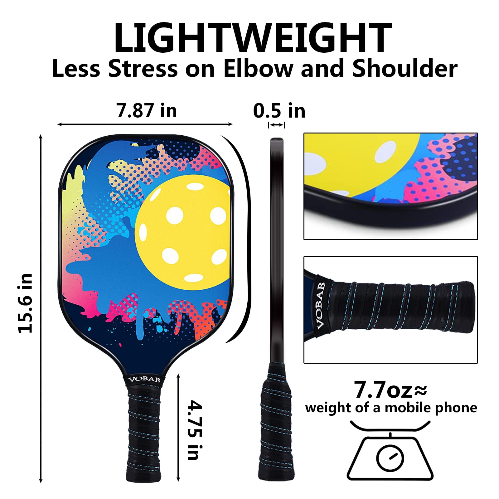 Pickleball-Paddel Set Mit 2 Schlägern & 4 Bällen – USAPA-zugelassen, Graphit-Wabenkern, Leicht Für Anfänger
