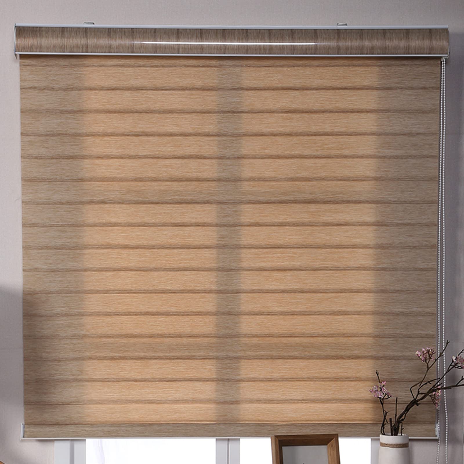 Store Enrouleur Jour et Nuit,Store Zébre,Rideaux Occultant Isolant,Translucide,Protection Vie privée,pour Chambre,Salon,Cuisine,Salle de Bain,Personnalisable (W65xH210cm(26x83in))