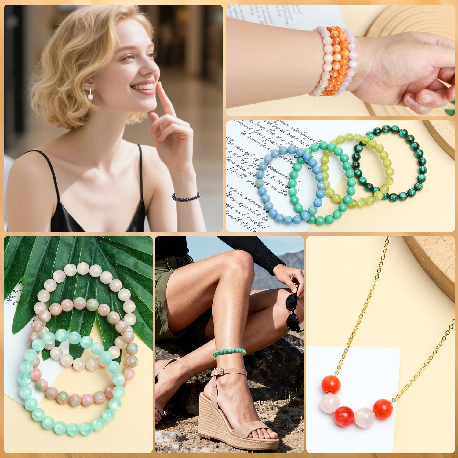 8 mm 100 Pcs Round Glass Beads for Jewelry Making, Glass Beads for Bracelet, Crystal Loose Bead for Bracelet Earring Necklace Jewelry Making and DIY Crafts (Violet) - Image 5