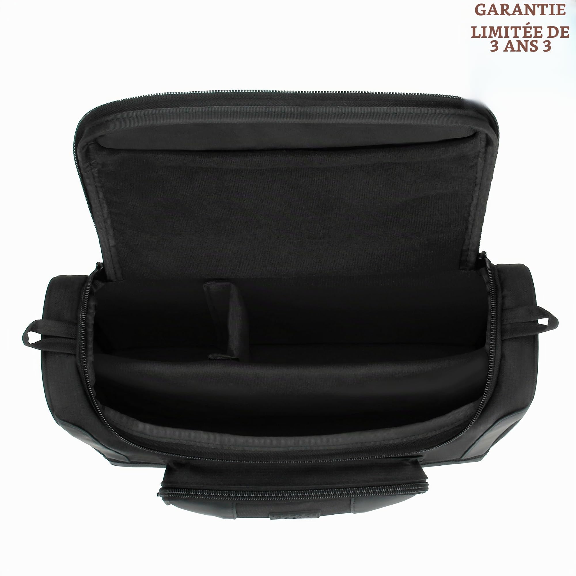 USA Gear Sacoche pour tablette compatible avec iPad Pro 11", iPad Air 10,9", iPad 10,2" - Sac Messager Compact avec Extérieur Durable, Intérieur Doux et Réglable pour Clavier, Chargeur, Plus (Noir)