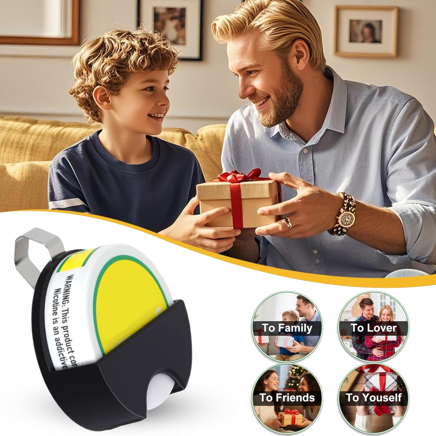 Zyn Holster Clip Compatible with Zyn Tins - Belt Accessory with Built in, Zyn Can Holder for Car Visor, Quick Access, 3D Printed Process, High-Temperature Resistant Materials (Black) - Image 7