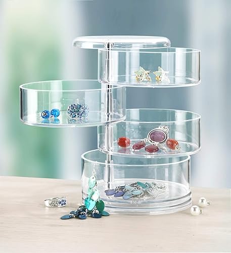 Miniatura 10 de WENKO 20990100 Organizador de cosméticos Torre transparente - 4 compartimentos, acrílico, 4.5 x 6.9 x 4.5 in, transparente