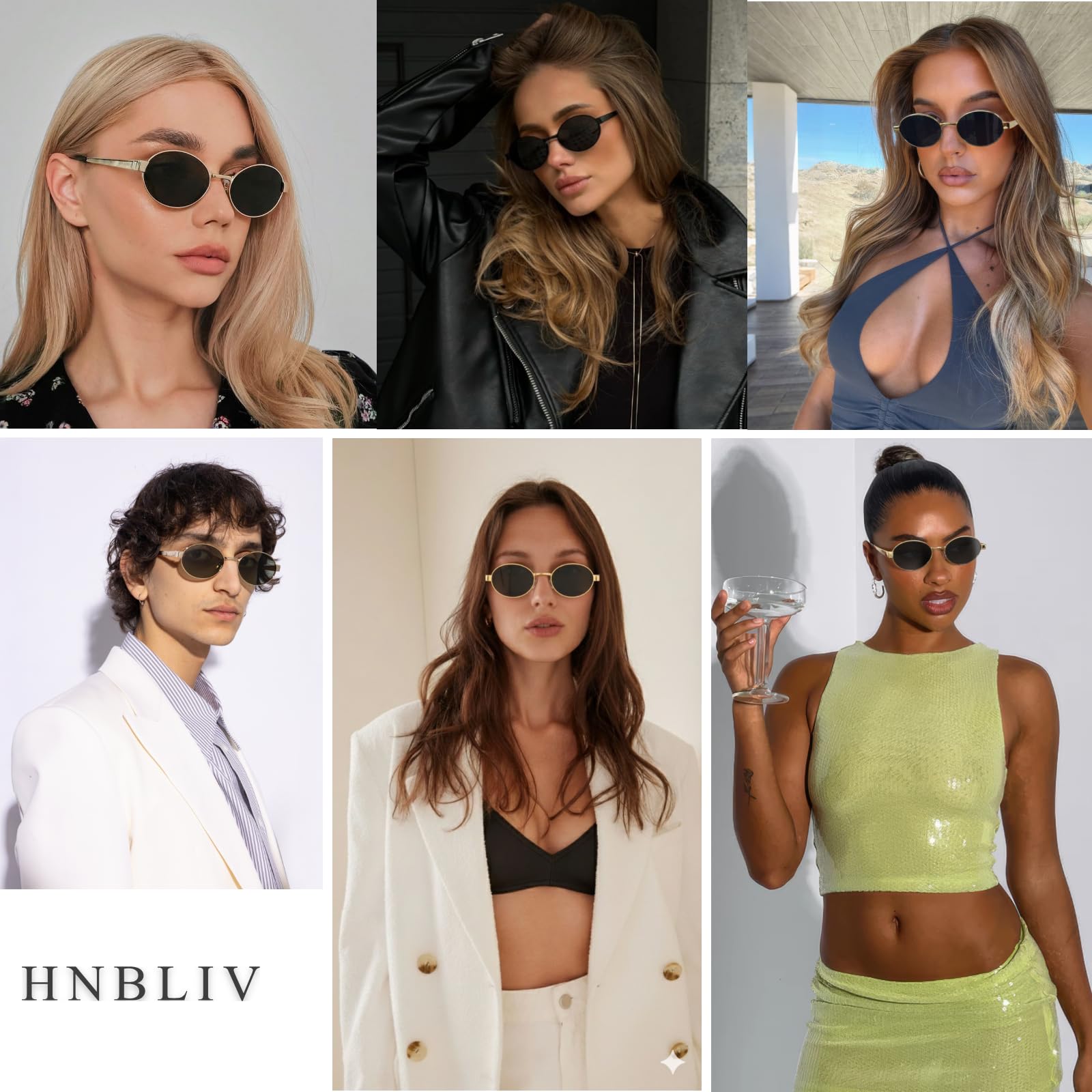 Gafas de sol ovaladas retro para mujeres y hombres, protección UV400, estilo moderno