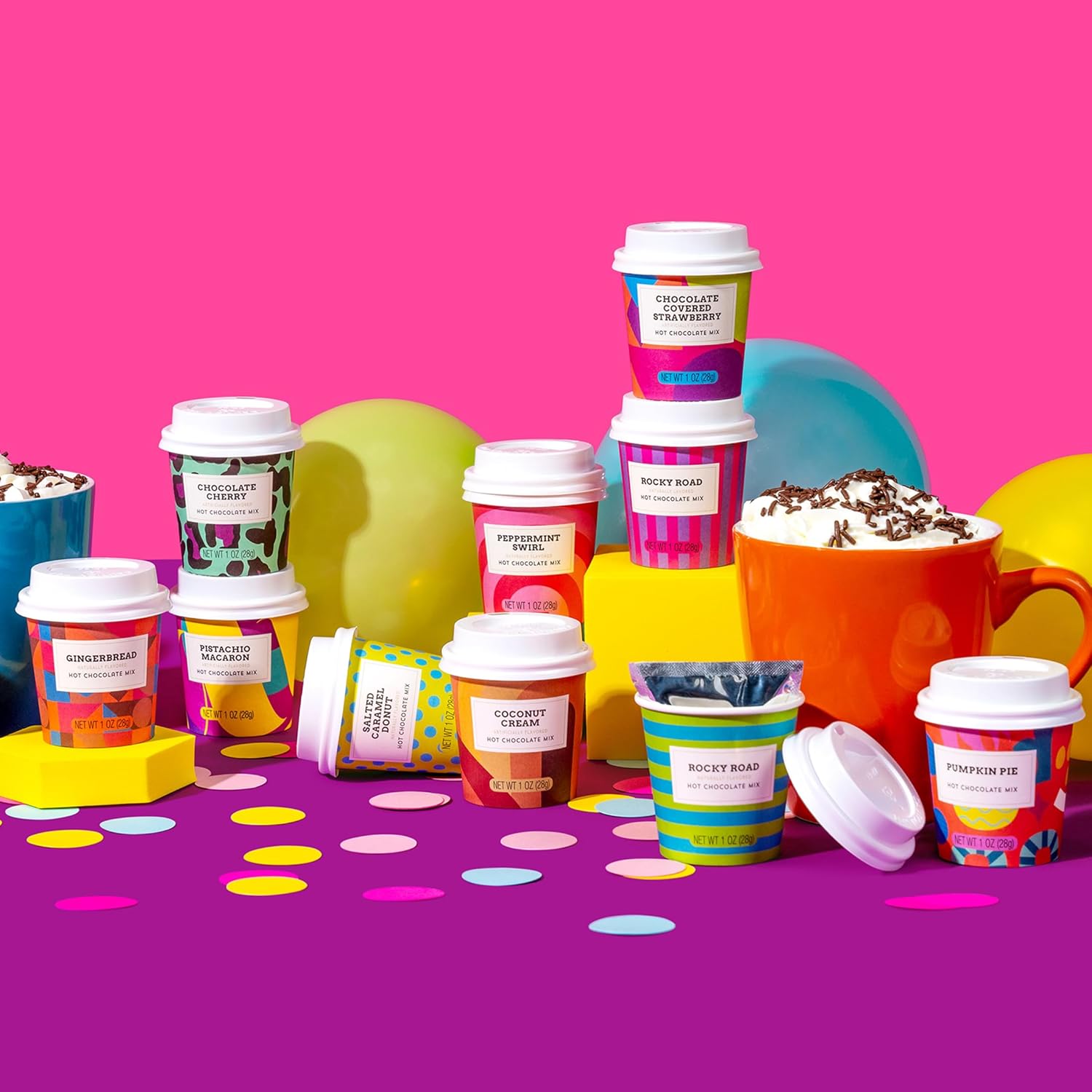 BomBombs, Hot Chocolate Mix Set with Mini Cup Paaging, Dert