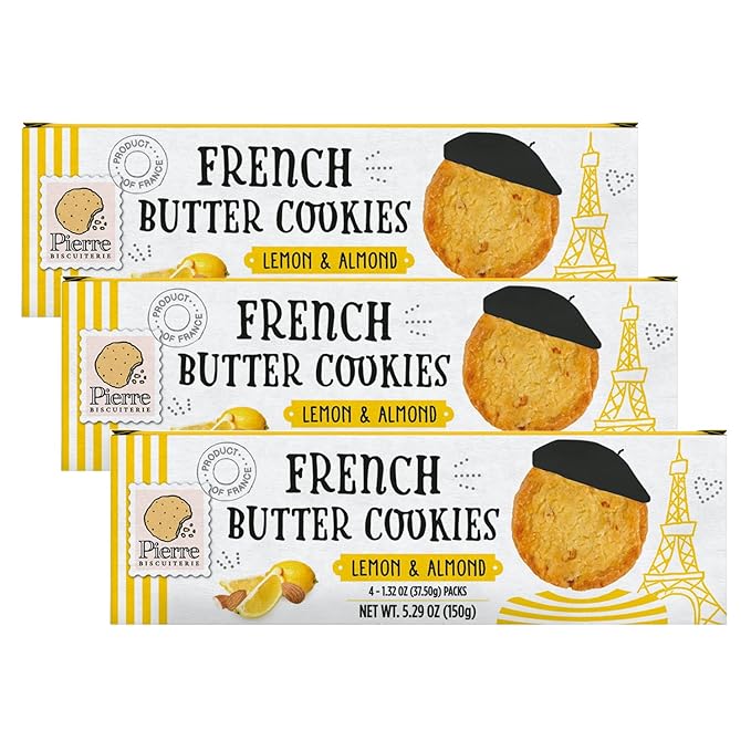 Pierre Biscuiterie Galletas de Mantequilla con Limón y Almendra 5.29 oz Pack de 3 miniatura 2