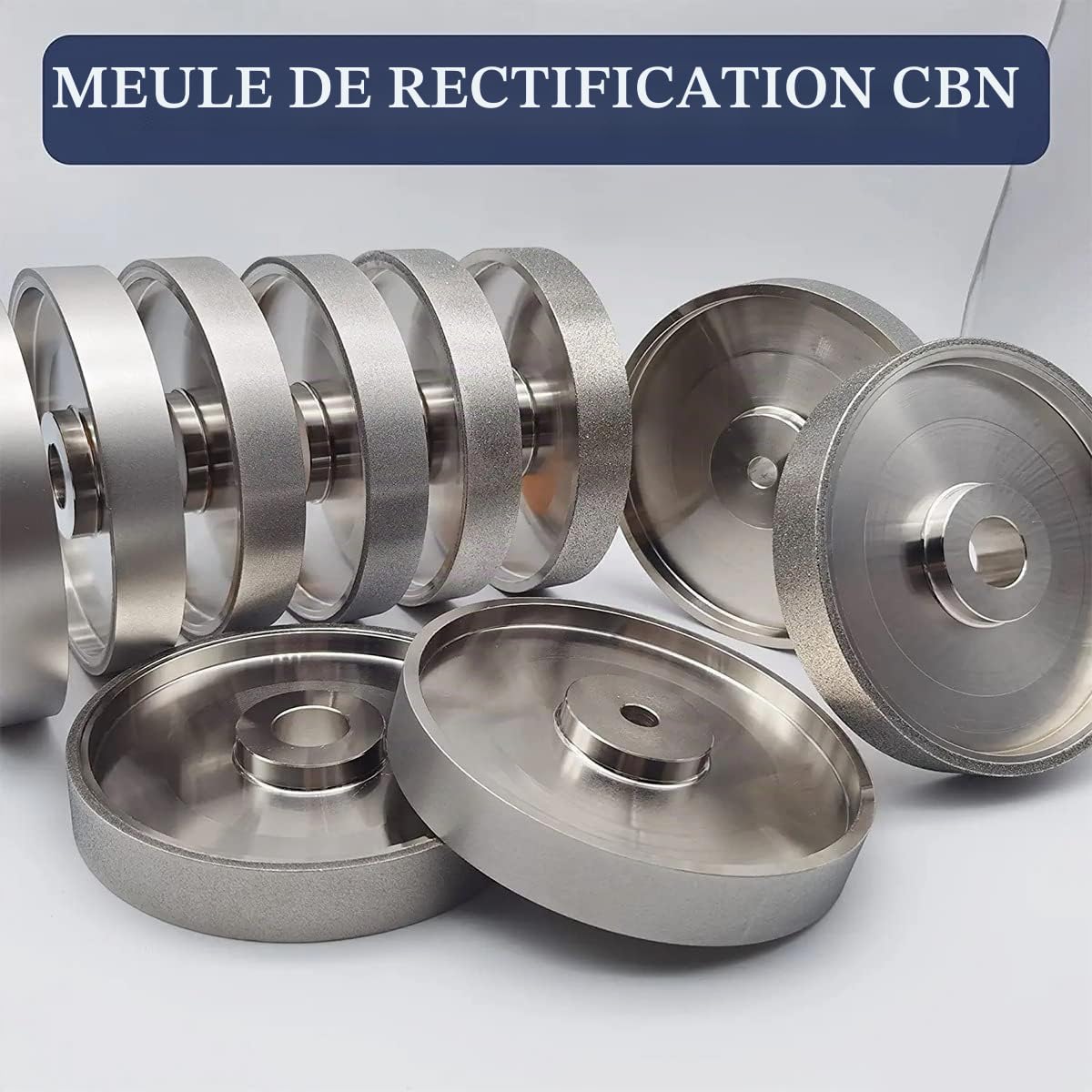 CBN Meule diamantée de 15,2 cm de diamètre x 2,5 cm de large, avec tige de 1,27 cm, meule diamantée pour aiguiser HSS, grain 240